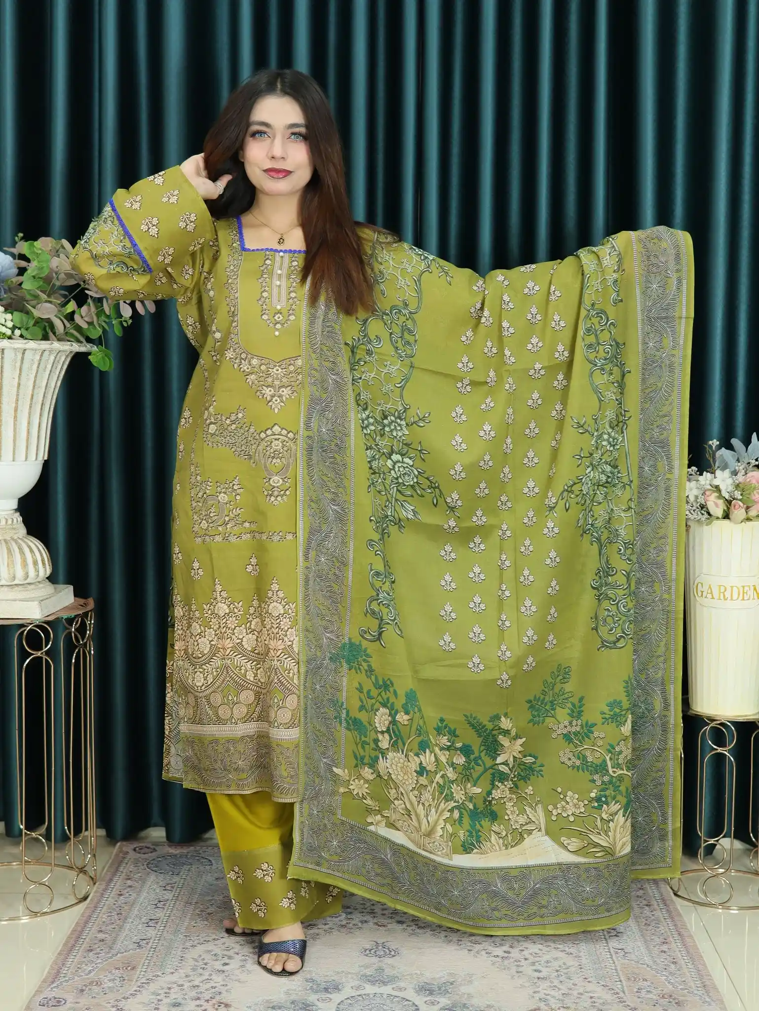 আনরেডি ZAMZAM 408 OLIVE COLOR LAWN